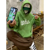 2024 New American Retro Ins Velvet Printed Hooded Sweatshirt Winter Warm Men and Women Personalized Y2K Street Hoodie Top