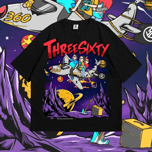 Glitchcore Oversized shirt – Harajuku Oversized T Shirt New Gothic Fashion Airplane Three