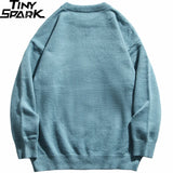 grunge knit sweater with heavyweight fabric, layered urban look for cold weather, street fashion menswear trend for seasonal 