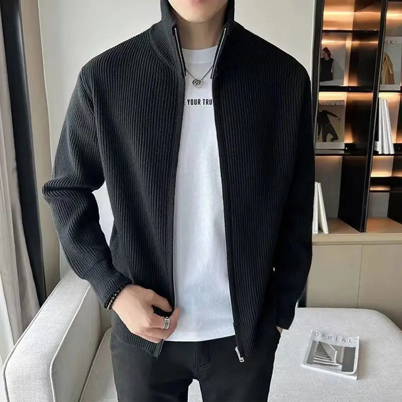 minimalist knit hoodie, photo-ready knit, unisex oversized techwear hoodie for men street style
