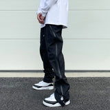 american street wear machine oversized joggers pants rubber side zipper nylon casual pants harajuku mens black track pants relaxed fit joggers