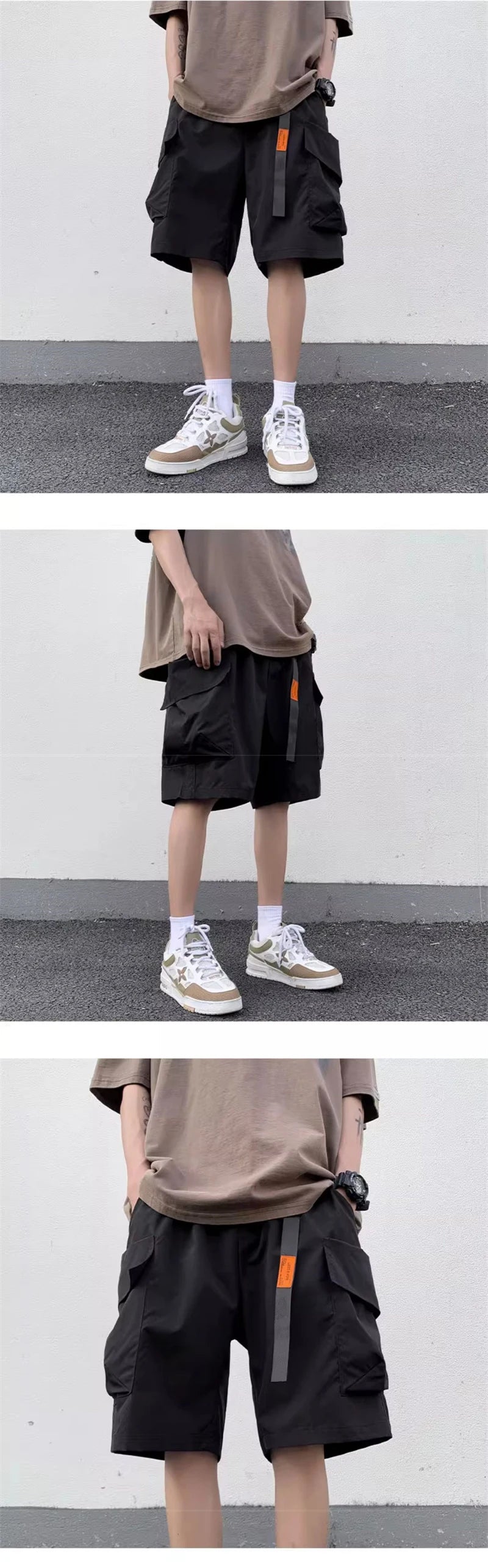 american functional cargo shorts for men 2024 summer multi pockets baggy gym short pants y2k streetwear bermuda shorts hombre unique cargo style 393