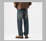 mens streetwear fashion loose casual plus size straight wide leg denim baggy jeans pants boyfriend jeans trousers unique jeans style 2933