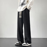 winter thickened pants men warm oversized wide leg pants men streetwear loose straight pants mens black beige thick trousers clean everyday pants