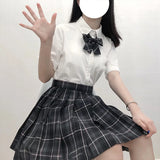 Jk Uniforms Gyaru School Uniform for Girl Student Pleated Skirt Uniform Set Women Short Sleeve Bow Tie Seifuku Japanese Style