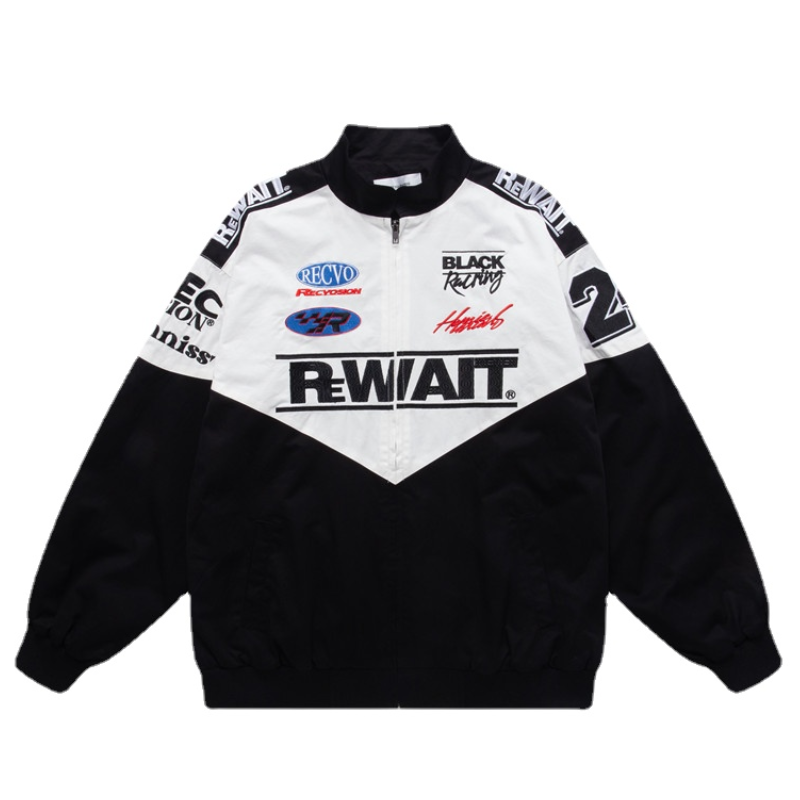 hip hop streetwear racing jacket coat men letter embroidery harajuku cotton casual spring outwear nan fashion photo stylish o - variant style dbde41 for streetwear fashion
