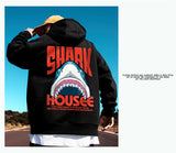 New In Anime Shark Graphic Printed Hooded Sweatshirts Men Hip Hop Fash