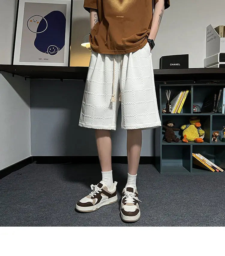 korean style niche casual shorts men summer workwear five point pants design trendy brand loose couple style retro sports pants unique shorts style 2157