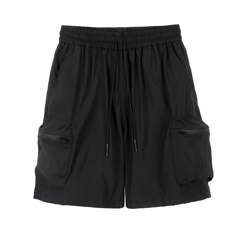 High Street Cargo Jogging Shorts Functional Khaki Cargo Shorts Men's Waterproof Zipper Pockets Casual Baggy Sweat Shorts
