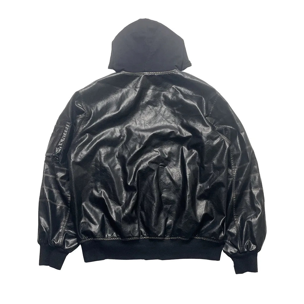 Minimalist bomber hooded quilted graffiti high fashion