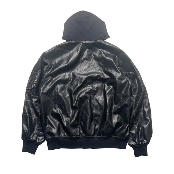 Minimalist bomber hooded quilted graffiti high fashion