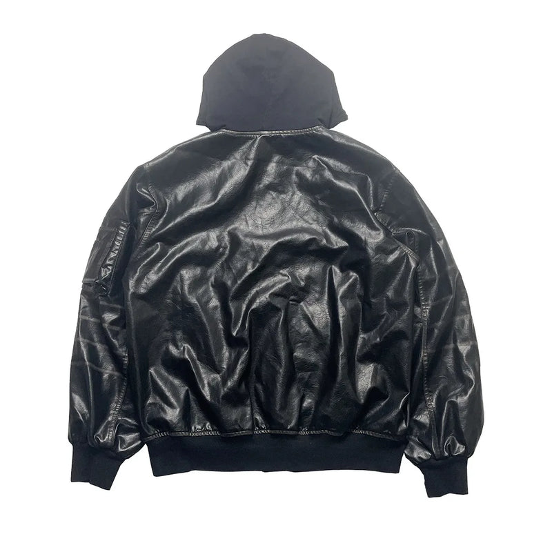 Minimalist bomber hooded quilted graffiti high fashion