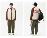 leather varsity jacket, cold weather layer, hip hop