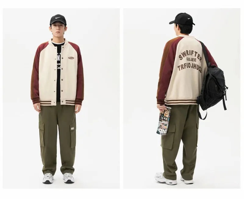 leather varsity jacket, cold weather layer, hip hop