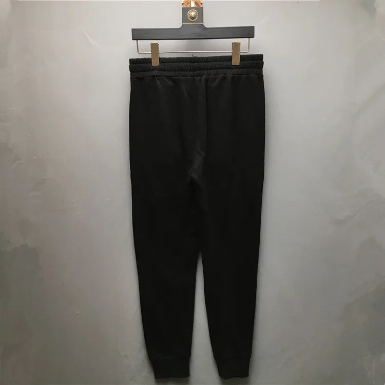 high new novelty luxury men 21 classic side metal rivets pockets comfortable cotton parkour sweat casual pants sweatpants d47 unique joggers style 4369