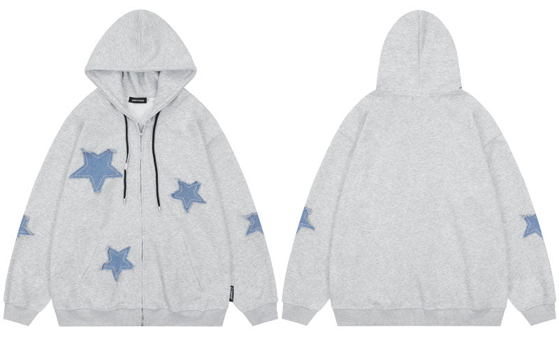 "Purple Star" Graphic Unisex Streetwear Vintage Women Men Y2K Hoodie