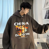 2024 New China Dragon Graphic Hoodies Men Hip Hop Streetwear Hoodie