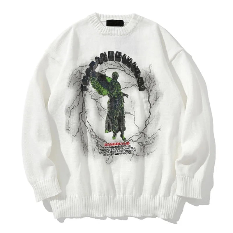 urban flame hoodie with photo-ready knit construction, bold Y2K look for men’s outerwear, men’s streetwear clothing piece for