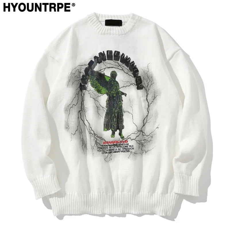 urban flame hoodie with photo-ready knit construction, bold Y2K look for men’s outerwear, men’s streetwear clothing piece for