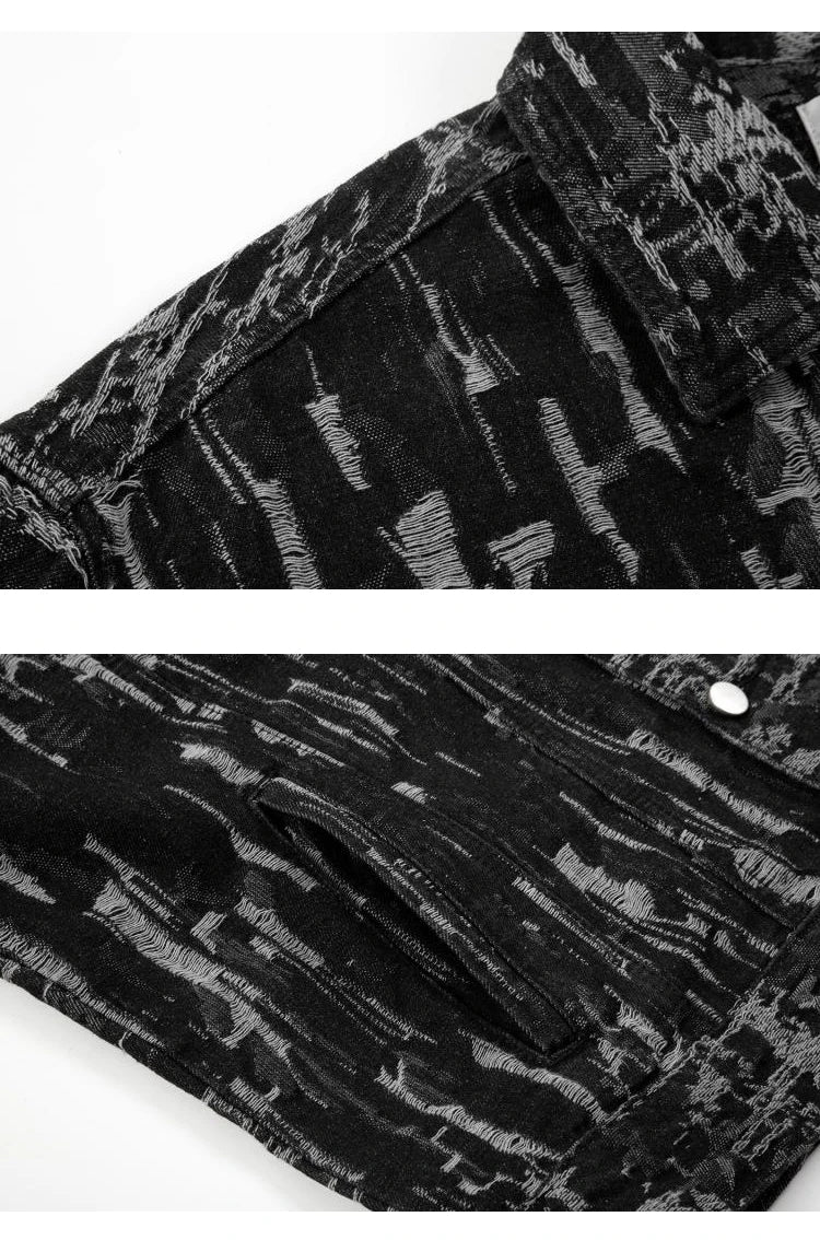 irregular scratched ripped holes denim jackets 2023 fashion turn down collar mens jean outerwear casual streetwear jeans nan  - variant style a528f0 for streetwear fashion