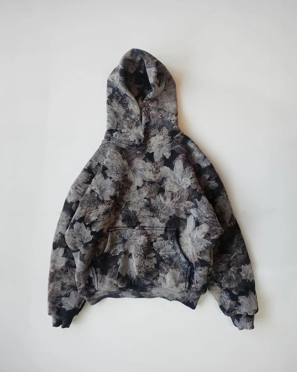High Street Harajuku New Camouflage Leaf Pattern Hoodie Y2K Sweatshirt