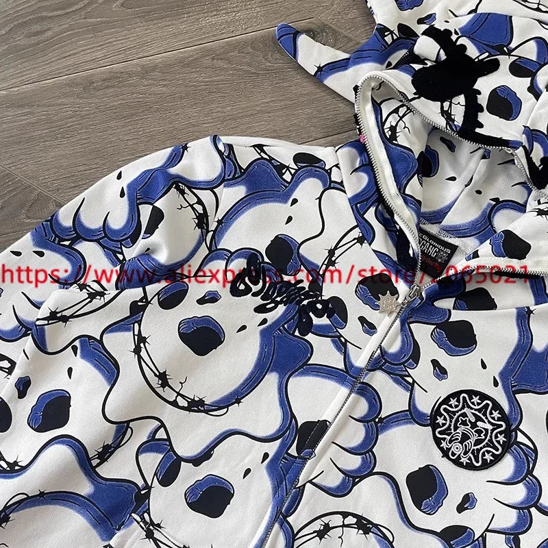 Towel Embroidered Cartoon Camouflage Glo Gang The Glory Full Zip Hoodi