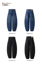 men women streetwear fashion vintage loose casual wide leg denim cargo baggy jeans pants cityboy harem trousers unique cargo style 1392