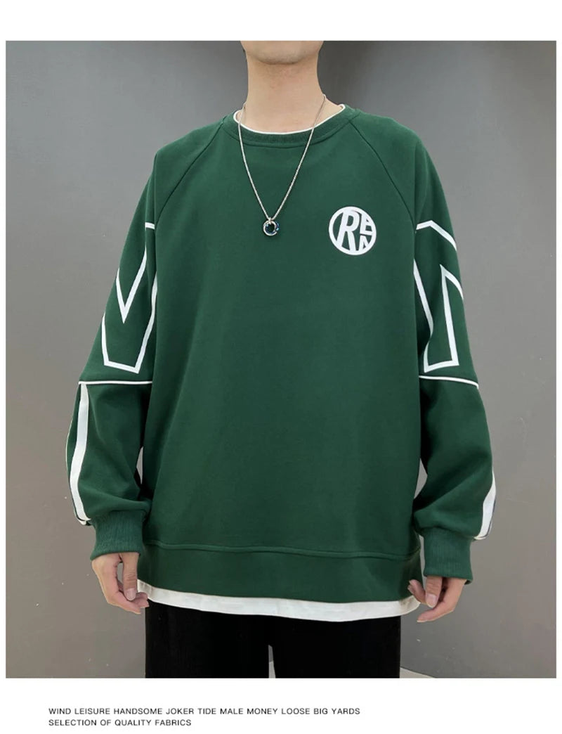 Y2K Vintage Letter Printed Pullovers Hoodies For Men Korean Fashion Ne