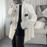 Autumn Men's Casial Suit Coat Chic Slightly Loose Solid Color Blazers Korean Style Fashion Simple Versatile Handsome Niche Suit