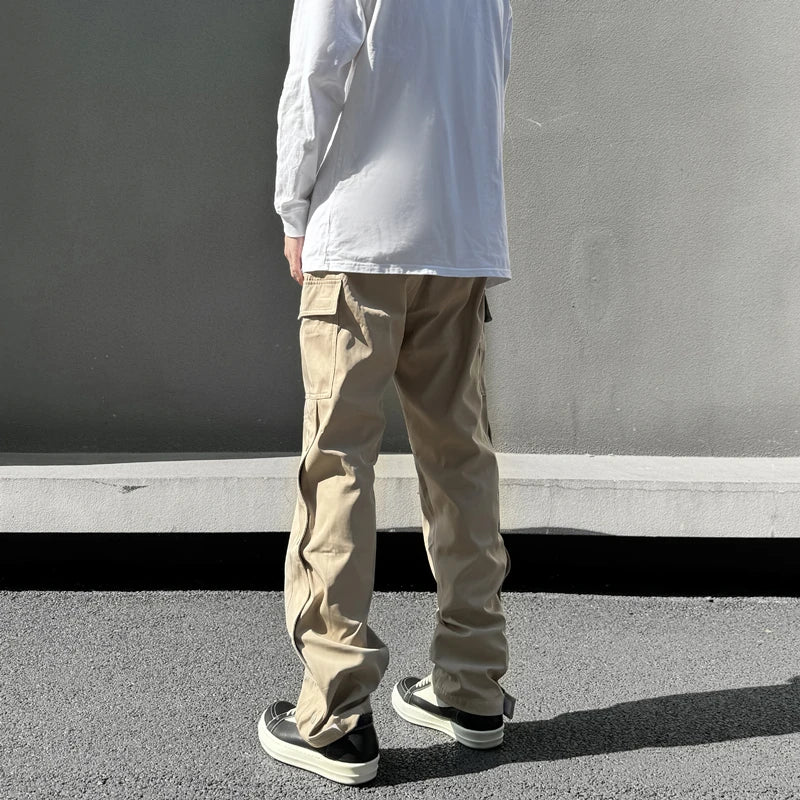fashion casual hip hop joggers side button trousers elastic waist drawstring track sweatpants new cargo streetwear mens pants streetwear sweatpants