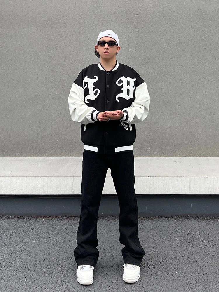 mens embroidery baseball jackets and coats casual single button patchwork hip hop streetwear warm bomber jacket outerwear nan - variant style 86bc2f for streetwear fashion