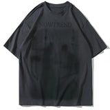 Glitchcore Fashion – Aolamegs Men Gothic Demon Ghost Print Oversized T Shirt Punk – Modern Streetwear for Everyone