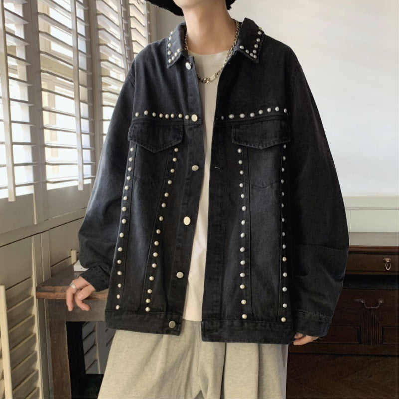 grunge winter jacket, layered citywear - comfortable cotton fit with bold prints