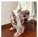 2023 outdoor side zipper camouflage baggy men cargo tracksuit pants overalls hip hop women sport long trousers spodnie dresowe unique cargo style 4247