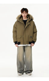 zip-up minimalist jacket, cold-season outfit - trendy urban streetwear fashion for men and women