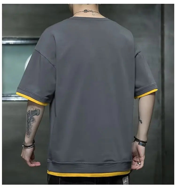 Glitchcore Chrome logo – Hot Summer Mens T Shirt Korean Version Of Harajuku High Stre
