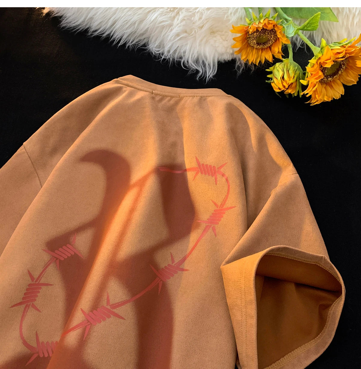 Y2k Vintage print – Trendy Street T Shirt Summer Suede T Shirt Men Fashion Letter