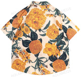 Men Retro Printed Shirts Hawaiian Beach Summer Tops Casual Loose Streetwear Fashion Trendy Short Sleeve Shirts Unisex