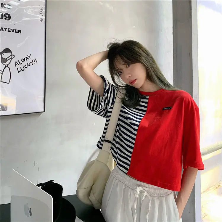 Trapwear Anime panel – Short Sleeved T Shirt Women 2024 New Summer Design White Spl
