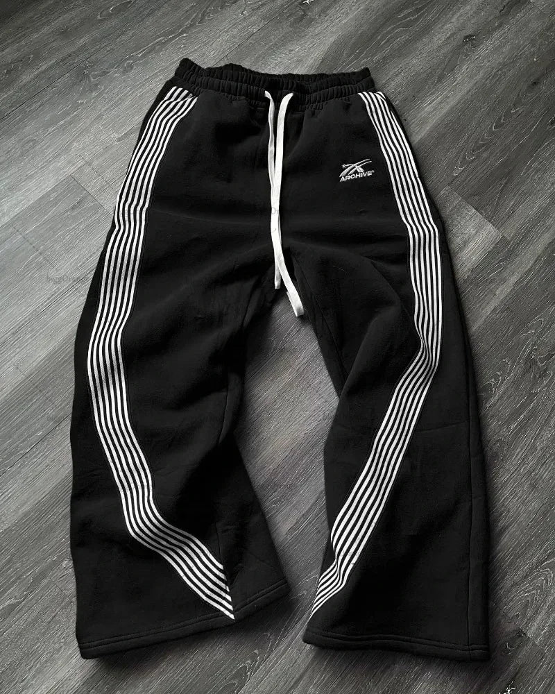cargo pants men double elastic waist patchwork letter pattern y2k joggers men baggy hosen vintage casual sweatpants streetwear unique joggers style 710
