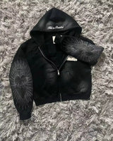 Street Y2K New Fashion Joker Fleece Padded Zipper Hoodie Women Harajuk
