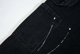 vintage streetwear flared jeans denim hip hop splashing ink wide leg jean overalls for men fashionable retro patchwork jeans y2k unique jeans style 505