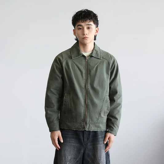 zip-up minimalist jacket, cold-season outfit - aesthetic hip hop inspired casual wear