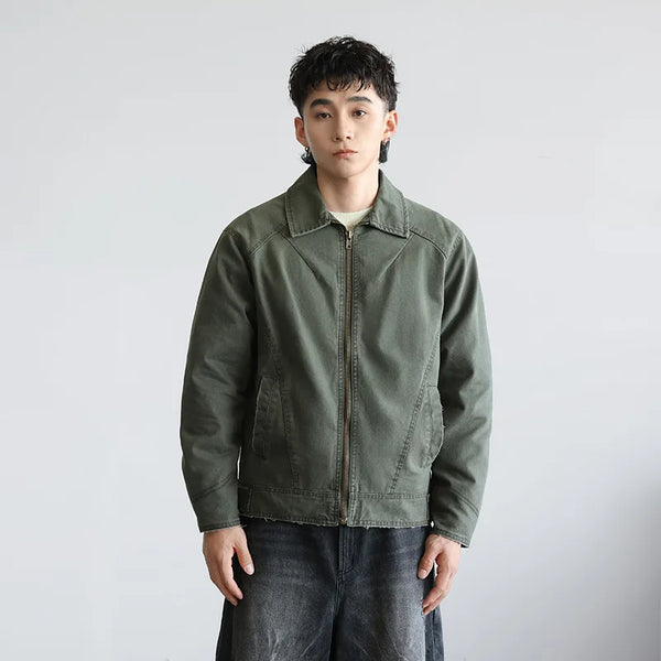 zip-up minimalist jacket, cold-season outfit - aesthetic hip hop inspired casual wear