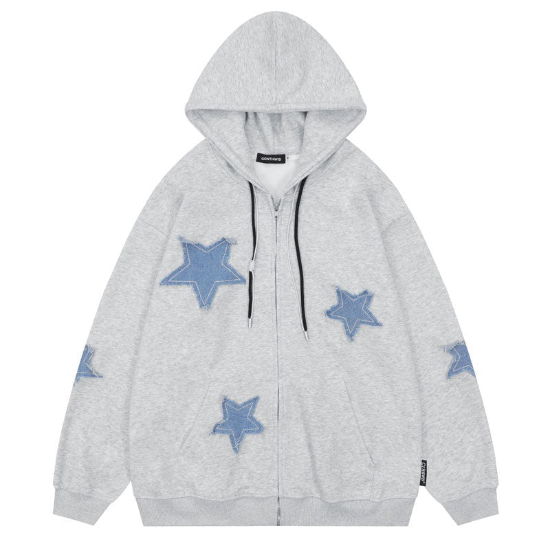 "Purple Star" Graphic Unisex Streetwear Vintage Women Men Y2K Hoodie