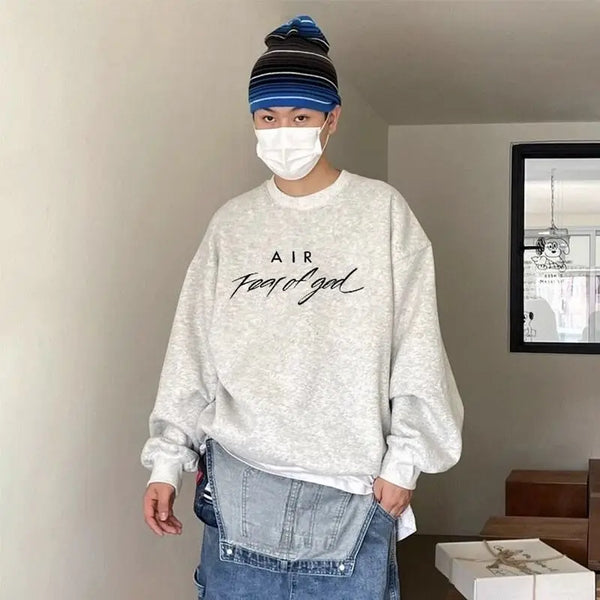 2024 Heavyweight Korean Retro Niche Sweatshirt Trendy Brand Men Women Couples Thickened Warm Ins Round Neck Sweatshirt Jacket