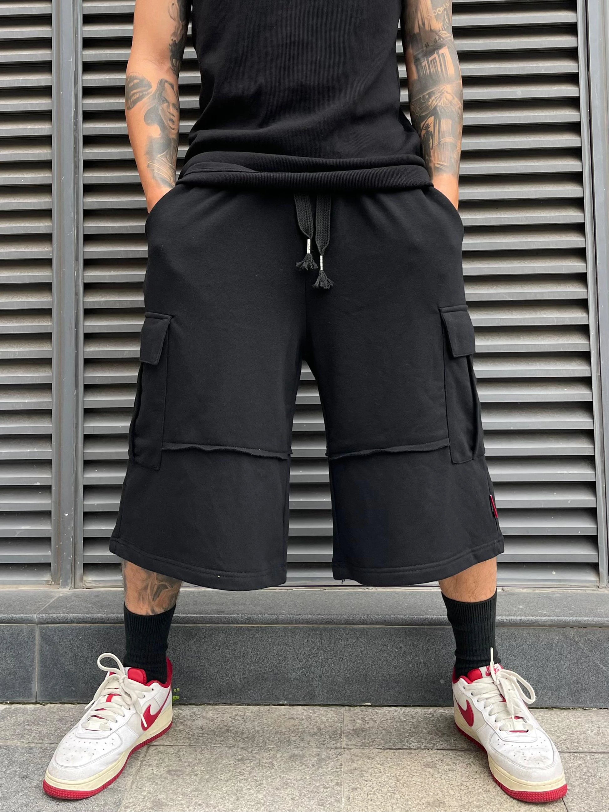 men casual sweatpant elastic waist streetwear track drawstring capris pants new fashion loose trousers hip hop baggy joggers unique joggers style 3468