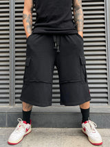 men casual sweatpant elastic waist streetwear track drawstring capris pants new fashion loose trousers hip hop baggy joggers unique joggers style 3468