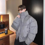 Simplicity Stand Collar Mens Parkas Heavy Winter Thicken Casual Short Cotton Jacket Warm Fashion Coats Male Streetwear New