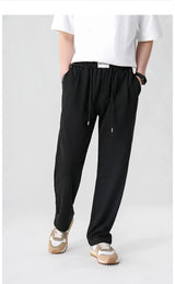 mens pants casual elastic waist drawstring straight trousers streetwear new fashion traf homme pants unique default style 3293